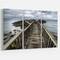 Designart - Wooden Pier on North Irish Coastline - Sea Bridge Canvas Art Print
